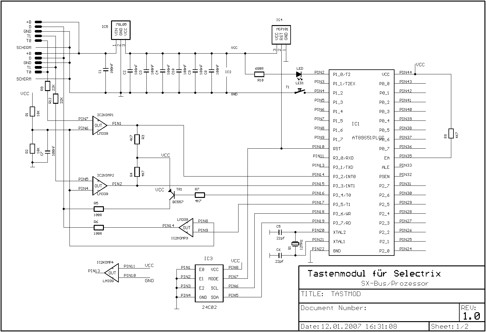 Tastenmodul SX-Bus